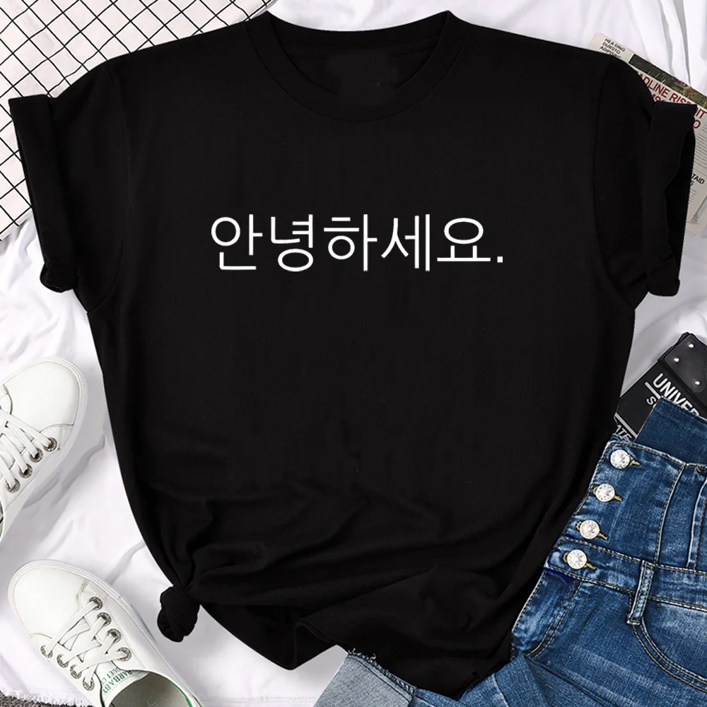 여성 통기성 펑크 한국 프린트 티셔츠, 애니메이션 팝 컬처 티셔츠, 다채로운 그래픽 힙합 그런지 파스텔, 한국 의류